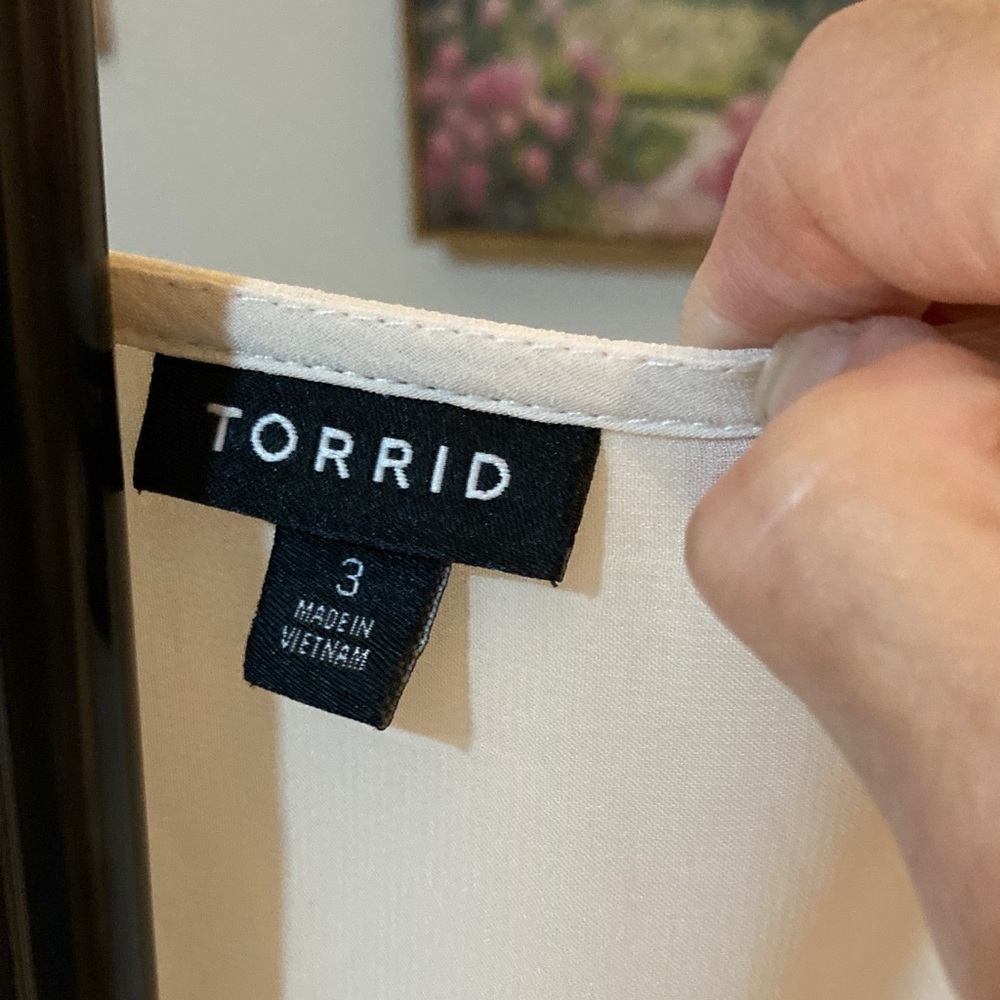 Torrid Cream Ruffle Blouse - Picture 2 of 6